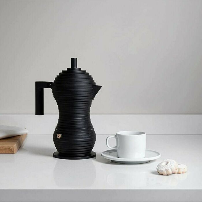 Alessi - Black Pulcina Espresso Coffee Maker - 6 cup - Limited Edition